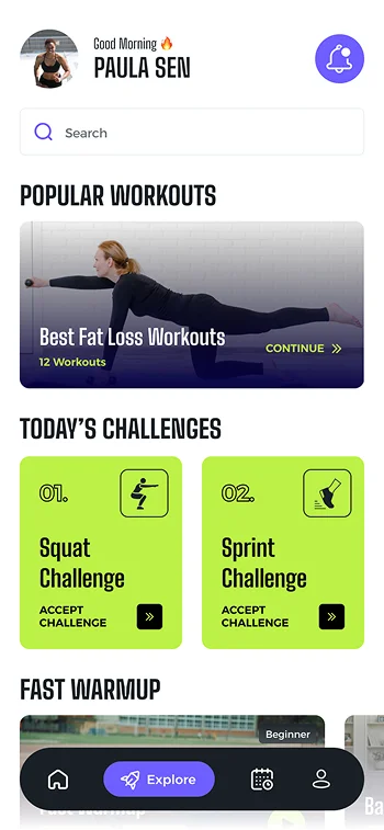 Fitness App: Daily Challenges & Fat Loss Workouts