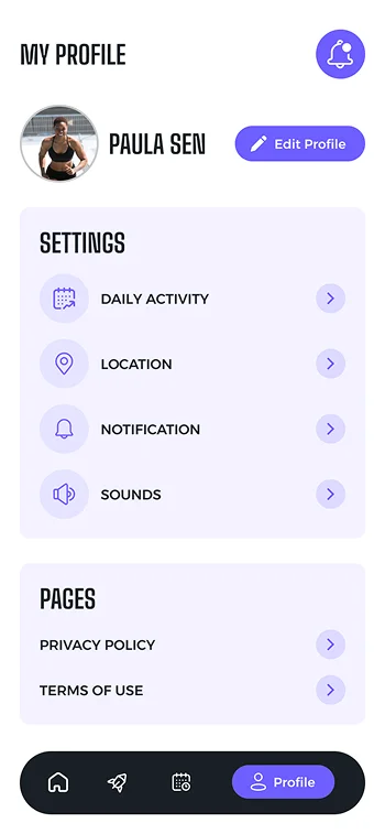 Custmer Profile Screen 