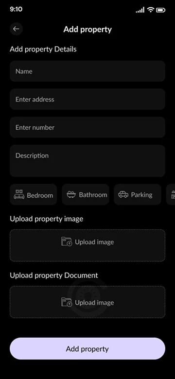 Add New Property Form in Seller App