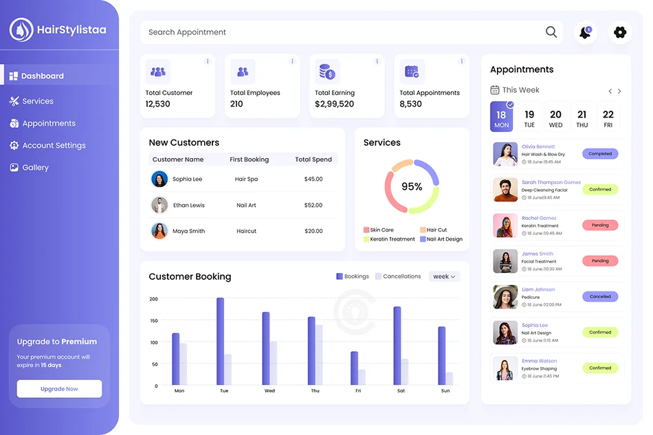 Beauty Salon Management Dashboard
