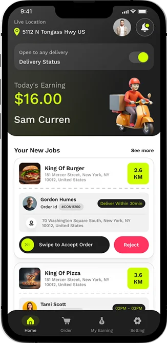 Driver Side App Screens